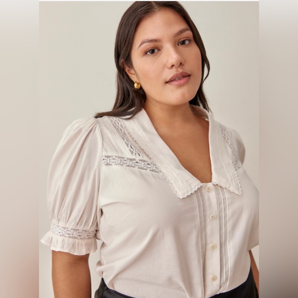 Reformation Cream Blouse
